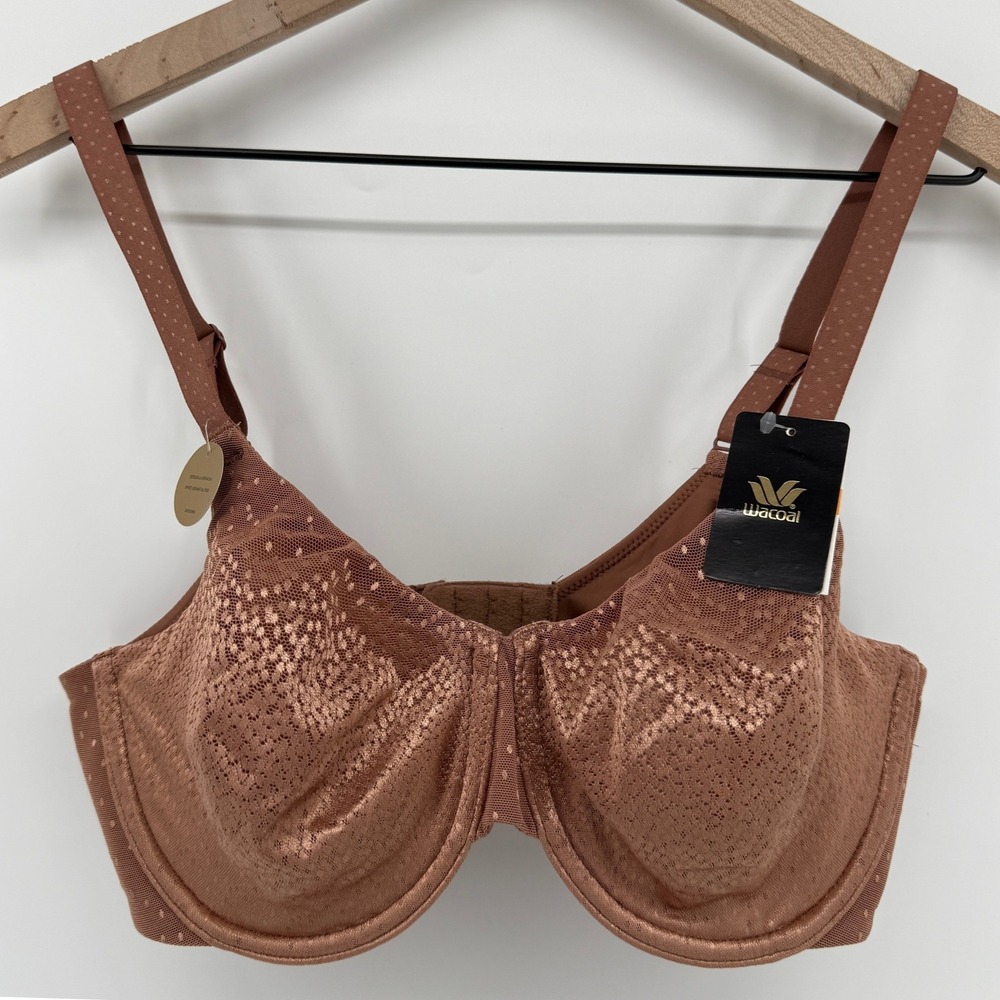 Wacoal 855303 Back Appeal Underwire Bra Brown 34DD Seamless Full Coverage New